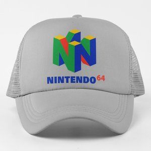NEW Nintendo N64 Logo Foam Trucker Mesh Snapback GREY
